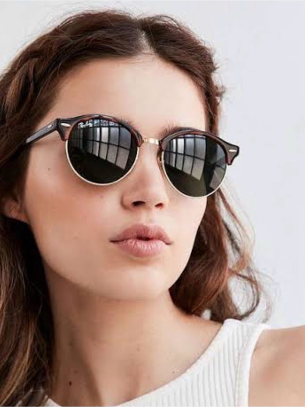 Ray-Ban Women's Round Gold Frame Sunglasses with Copper/Pink Gradient Lenses - Picture 12 of 12